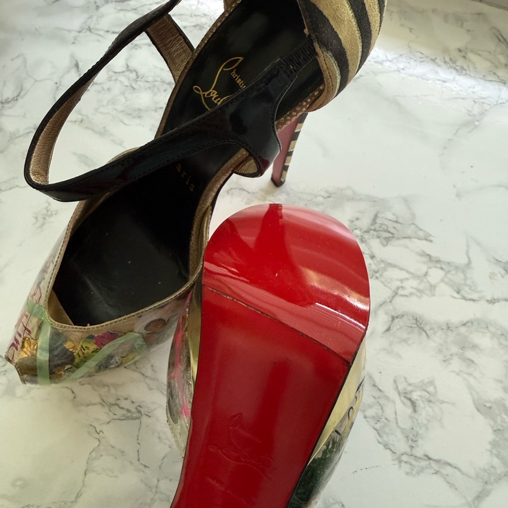 Christian Louboutin Artistic “Trash” Multicolor Heels - Picture 11 of 16